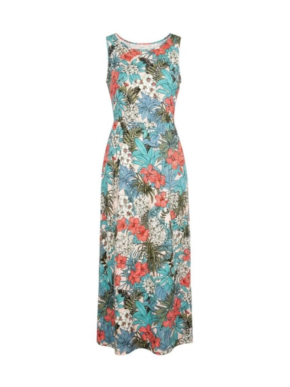 Talbots Petite Sleeveless Floral Maxi Dress MP Pink Multi